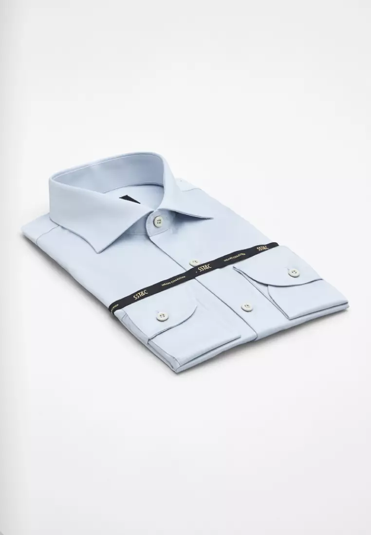 #米蘭系列 淺灰色素面標準版襯衫