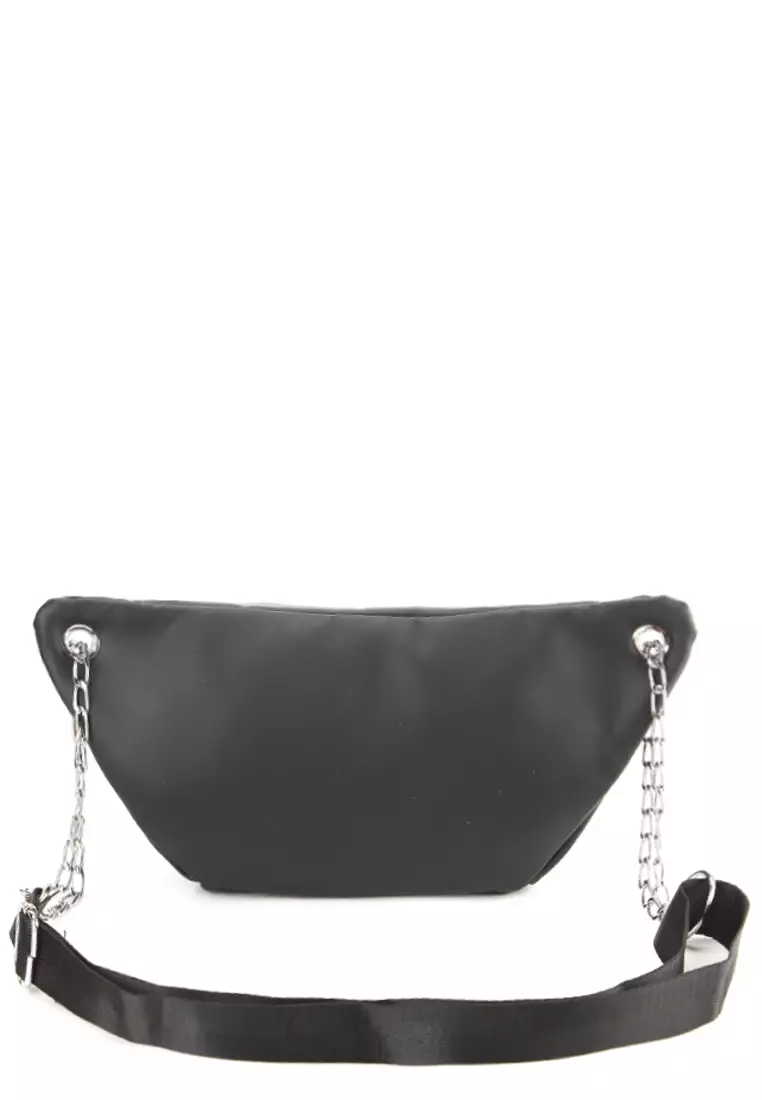 Chain Leather Sling Bag