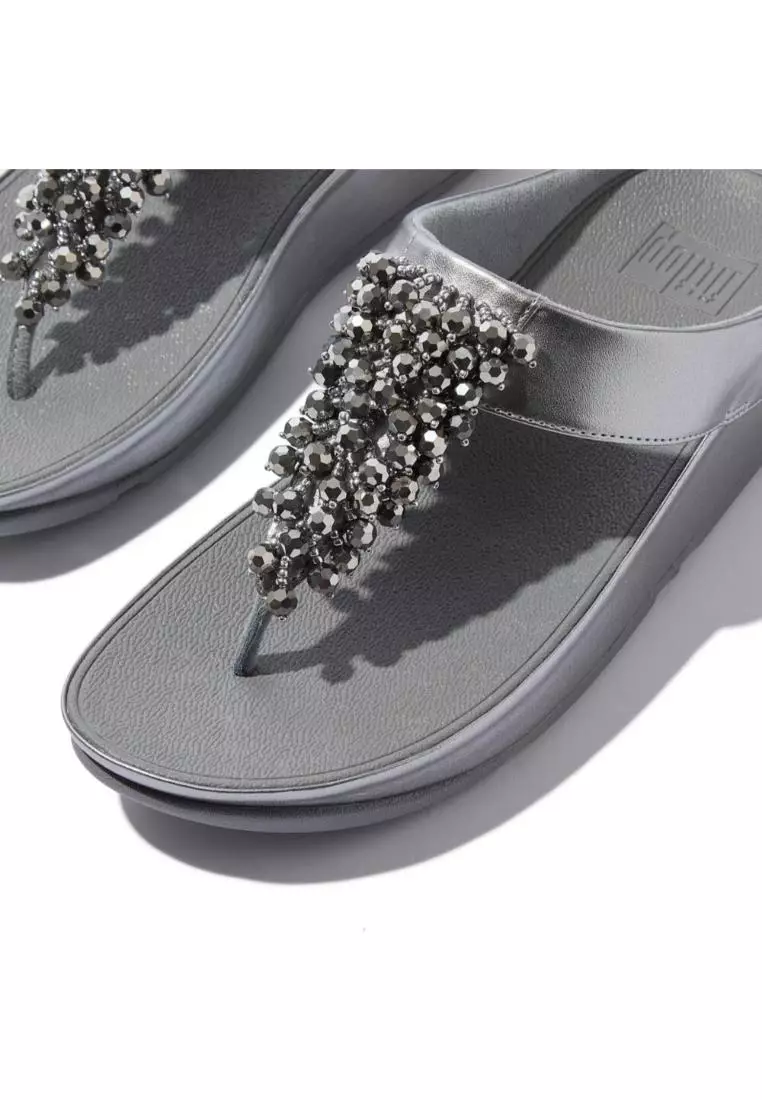 Rumba Iridescent Beaded Toe-Post Sandals