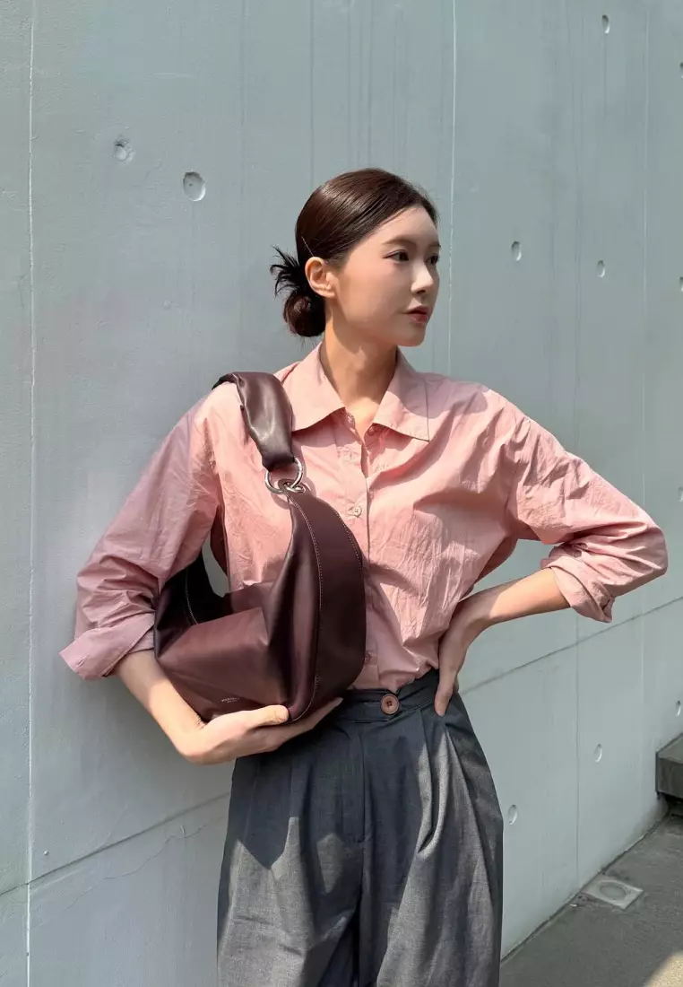ARROW Vegan Leather Crossbody Bag Wine Brown