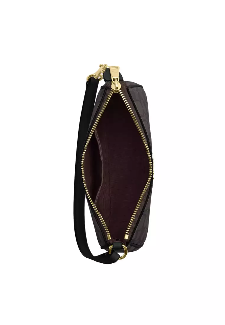 Nolita 19 Shoulder Bag In Signature Canvas Walnut Black CW426