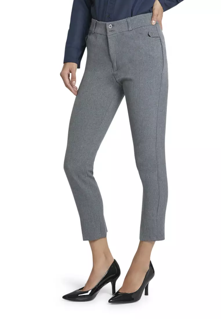 Garwyn Celana Kerja Long Pants Bawahan Wanita Formal Premium Quality - Abu Tua