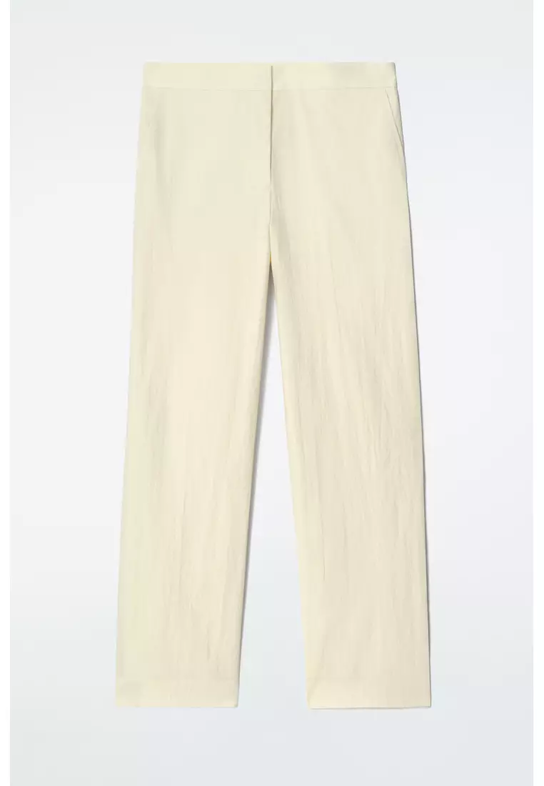 TAILORED COTTON STRAIGHT-LEG TROUSERS