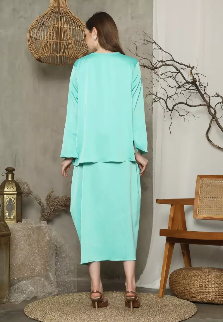 RINJANIE BATIK - Dress Batik Wanita - Set Rinjana - Tosca - Lena Series - OOTD - Satin Silk Premium