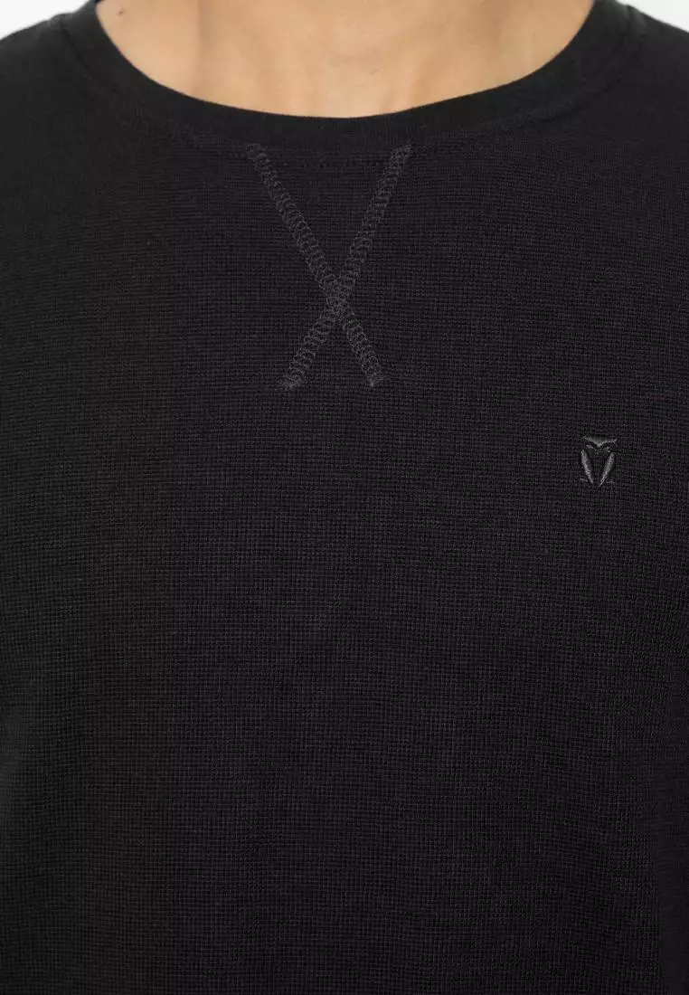 MATSUDA Kaos Polos Waffle Lengan Panjang Cotton Komoro