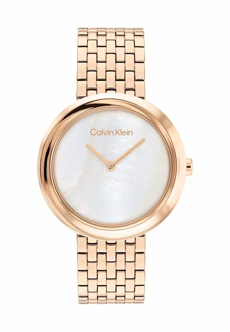 Buy Calvin Klein Twisted Bezel White Mother of Pearl Dial Women's Watch ...