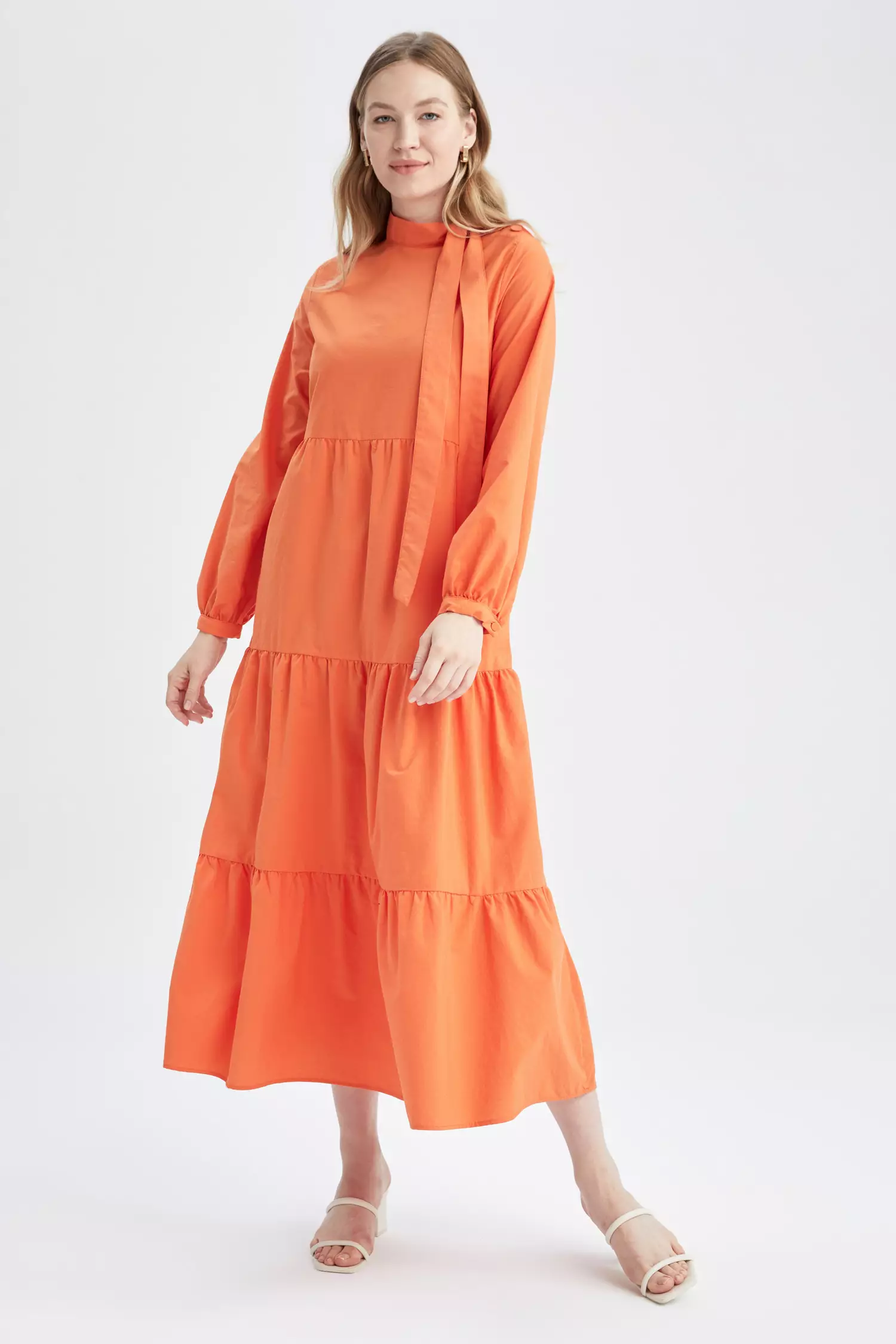 Orange long sleeve clearance dress