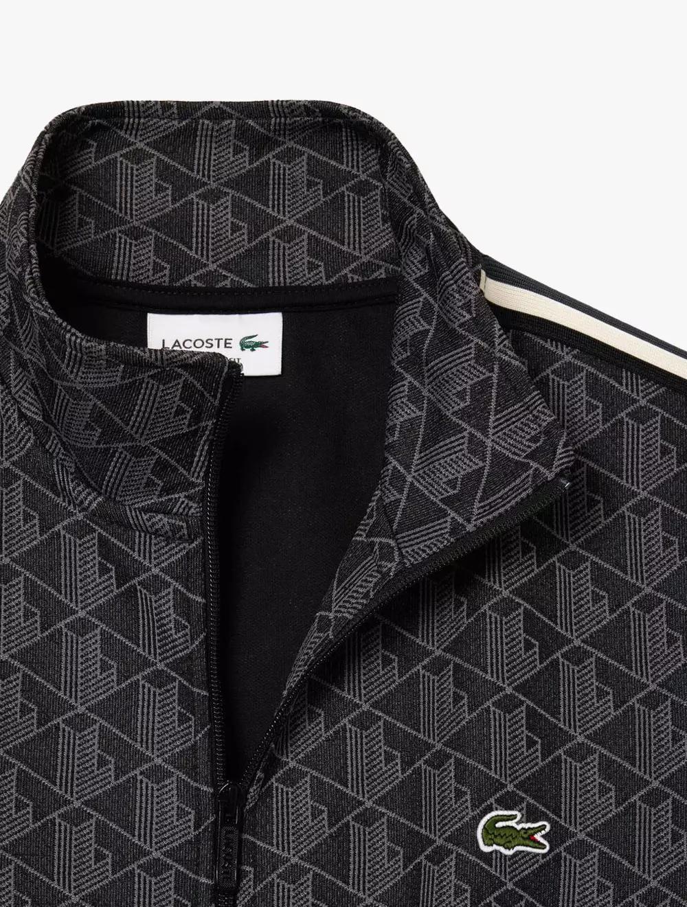 Paris Jacquard Monogram Zipped Sweatshirt - Black