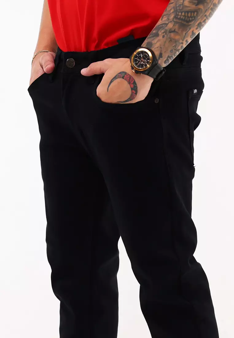 Denim Long Pants Slim Tapered Fit Stretch