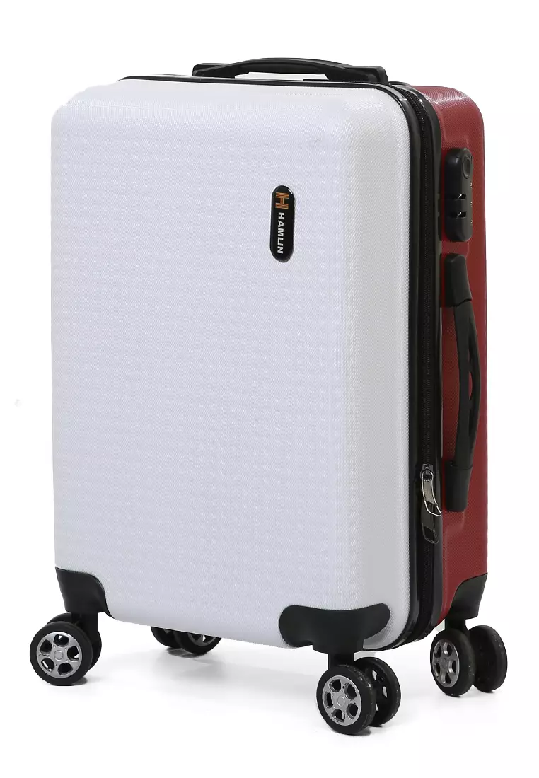 Carlton Koper Hardcase Unisex Size 20 Inch Dual Tone Color Large Compartment Suitcase Code Lock System Material ABS+PVC Coated ORIGINAL - White Red