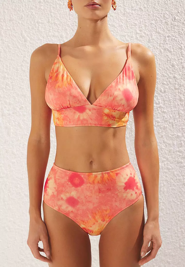 Abstract Patterned High Waist Hipster Mix&Match Bikini Bottom TBESS21BA0057