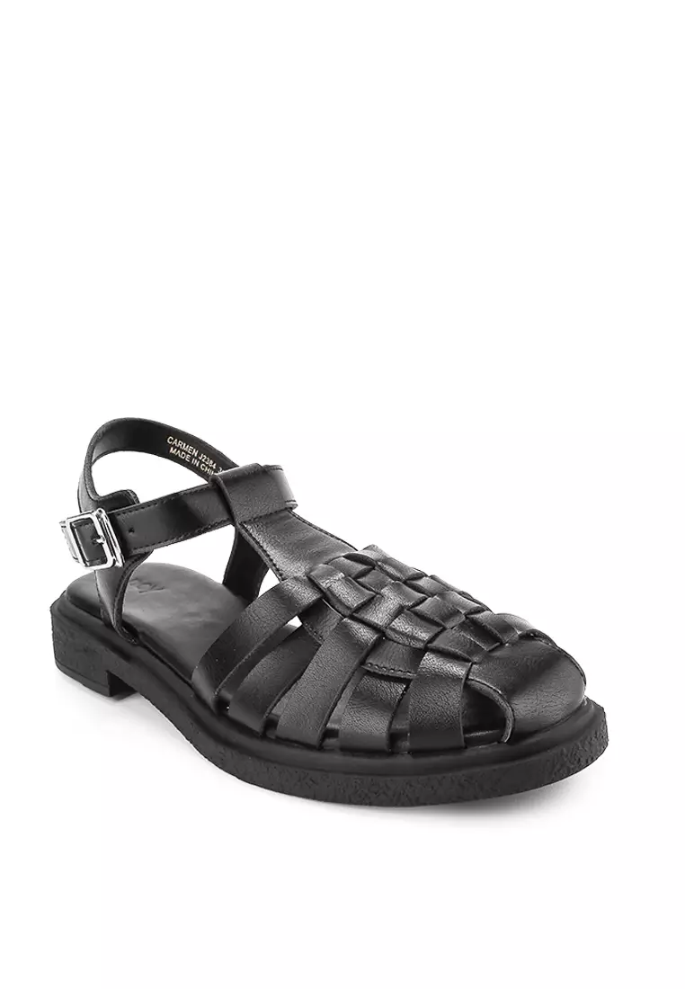 CARMEN J2384-1 Fisherman Shoes Black