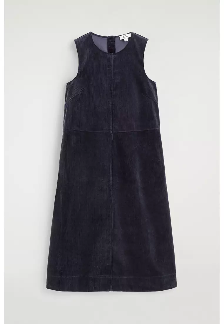 A-LINE CORDUROY MIDI DRESS