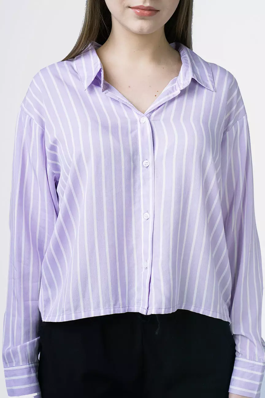 Kemeja Wanita Carol White Lilac