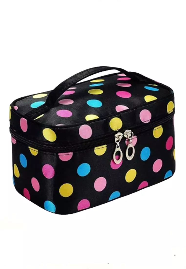 Elmar Tas Make Up Portable Wanita Organizer Makeup Pouch With Brush Slot Material Polyester ORIGINAL - Black