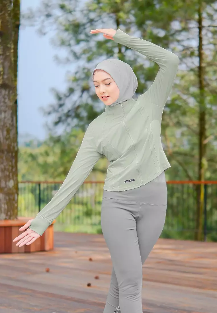 Zelena - Cleo Dryfit Jacket | Jaket Olahraga Wanita Slim Fit - Green