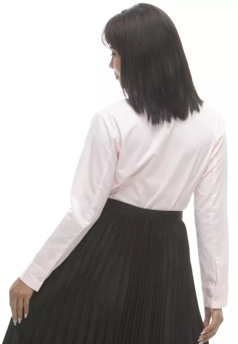 Delaney Pinstripe Long Sleeve Office Blouse