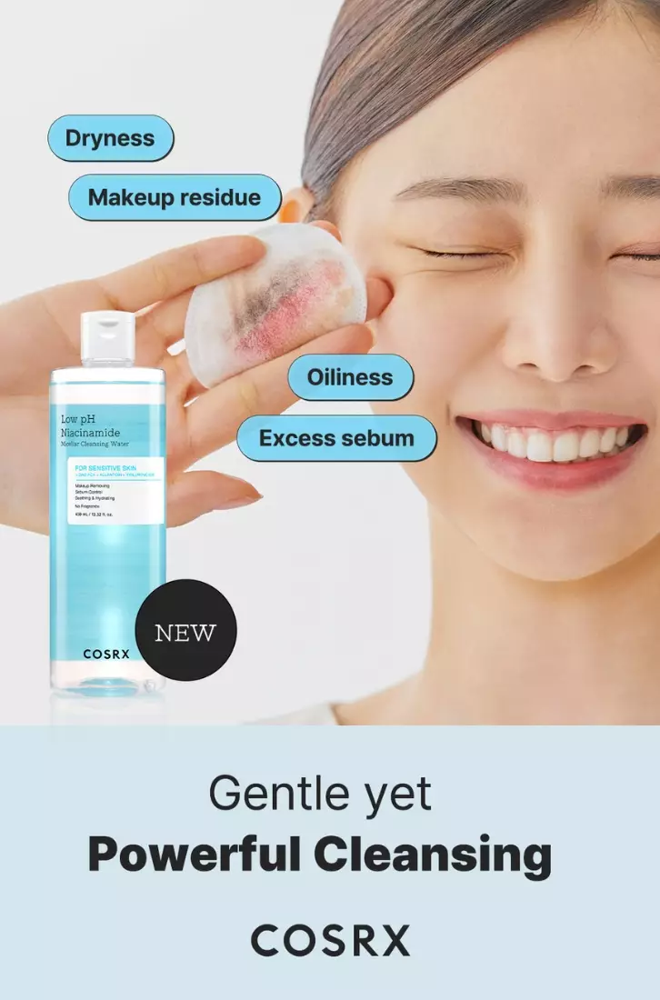 Cosrx Day & Night Cleanser(Low pH 150ml + Salicylic Acid 150ml + Micellar Water 400ml)