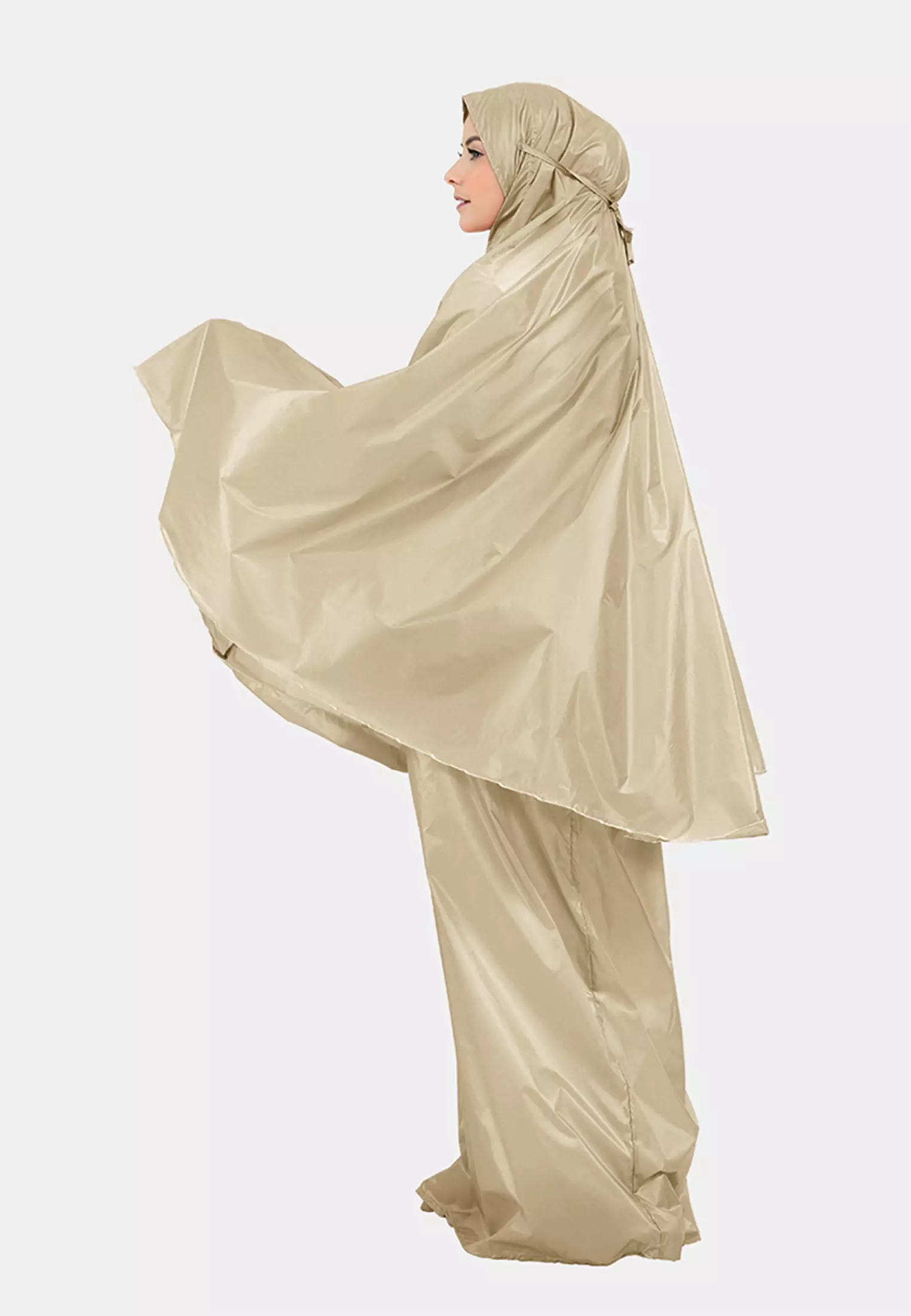 Zelena - Zalina Basic Prayer Set | Mukena Traveling Polos 2in1 - Sienna Cream