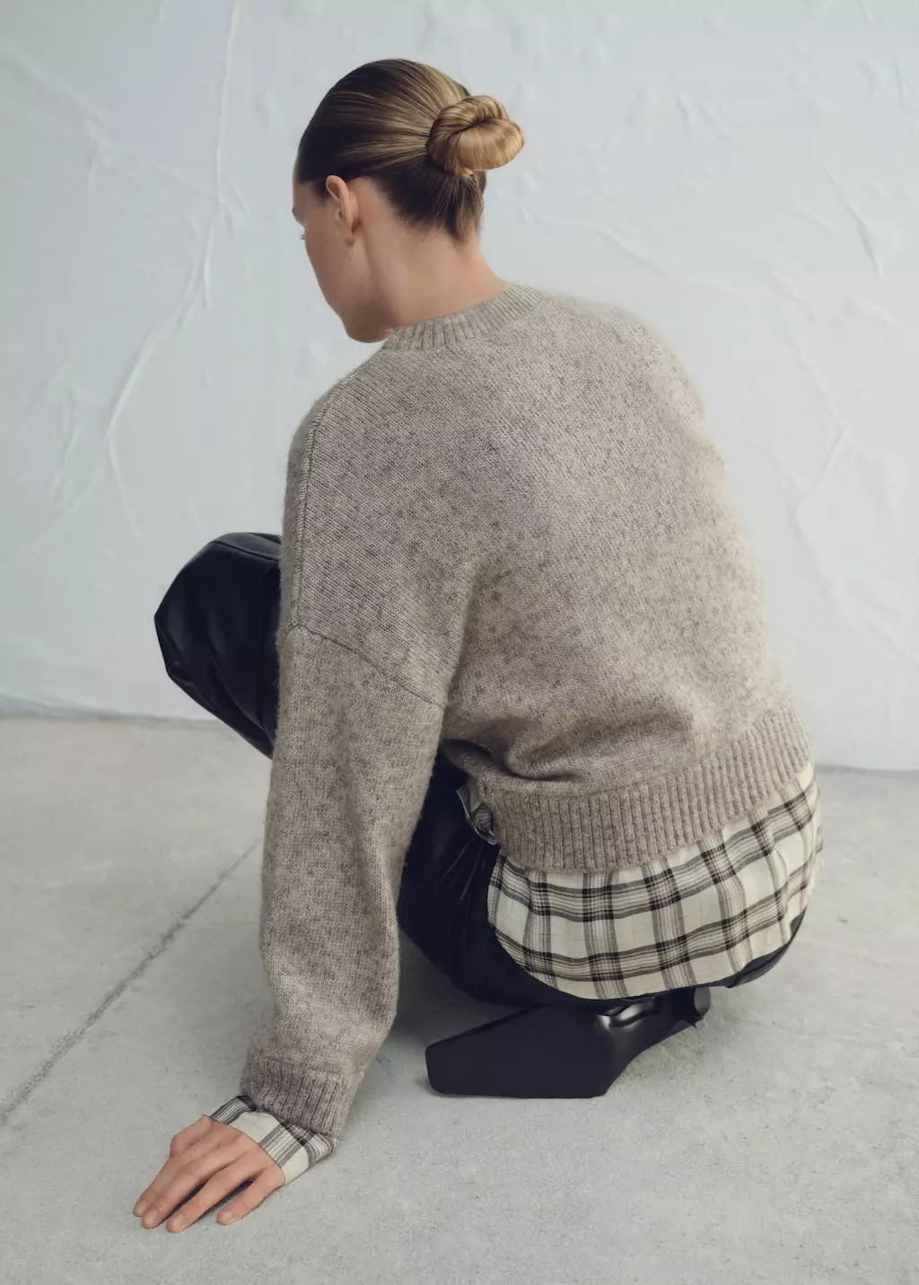 Sweater kemeja kombinasi