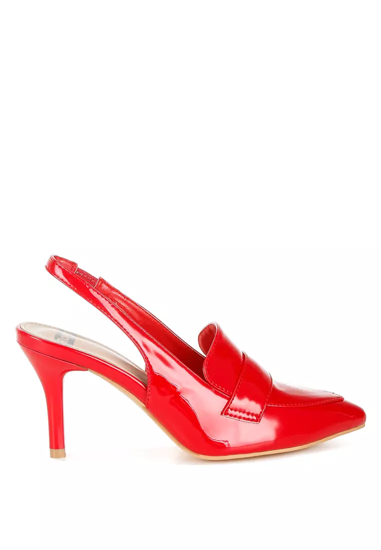 Slingback Loafer Sandals In Red