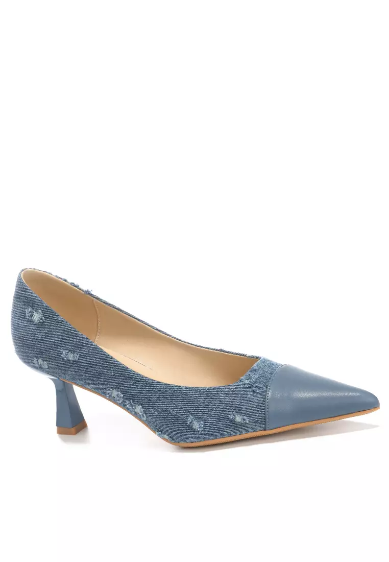 Discount on Twenty Eight Shoes  shoes - SKU: 5cm Pointed Denim Pumps By360-32