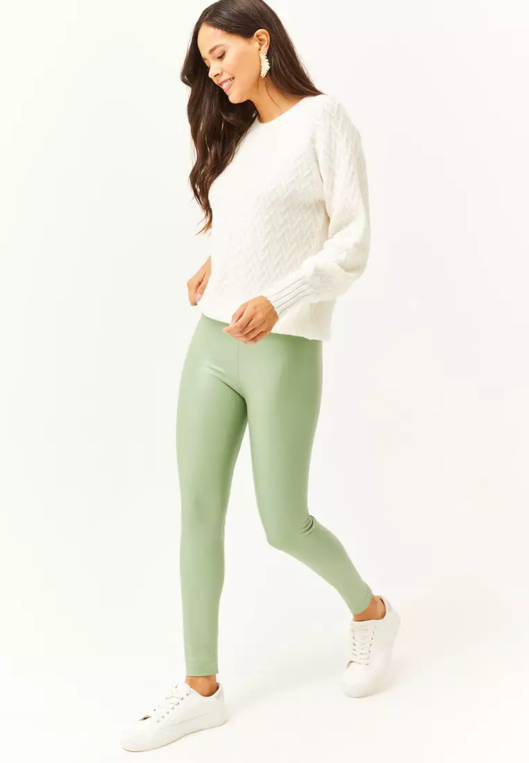 High Waist Leather Look Leggings