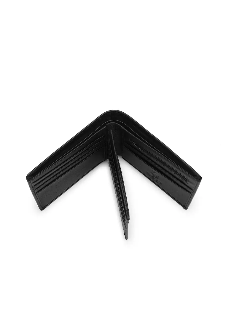 Men's Genuine Leather RFID Blocking Fortune Wallet (Genuine 皮具錢包) - 黑色