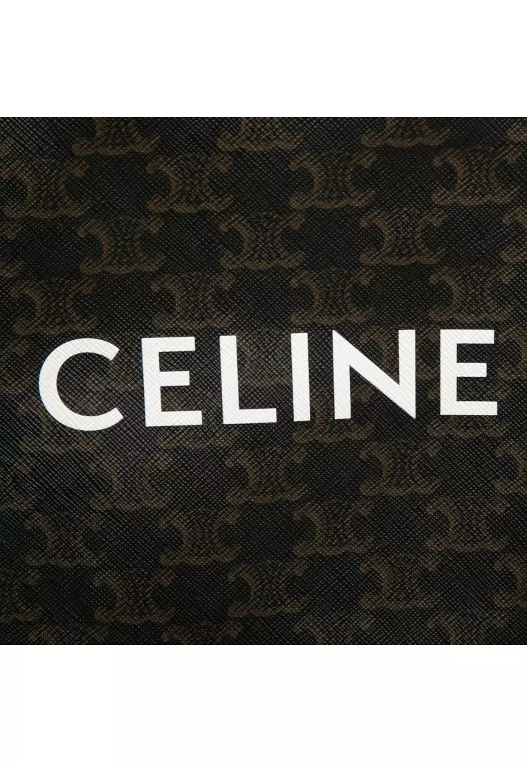 Pre-Loved Celine Mini Triomphe Coated Canvas Vertical Cabas Satchel