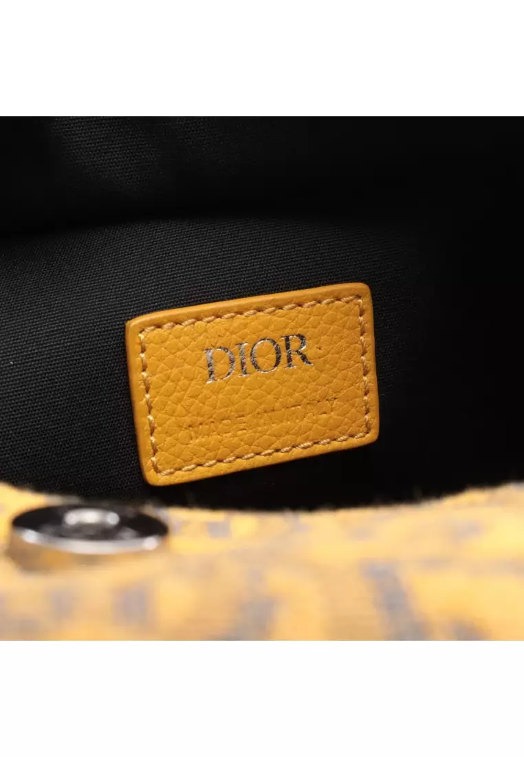 Pre-Loved Christian Dior Rango 26 Handbag canvas leather yellow Navy