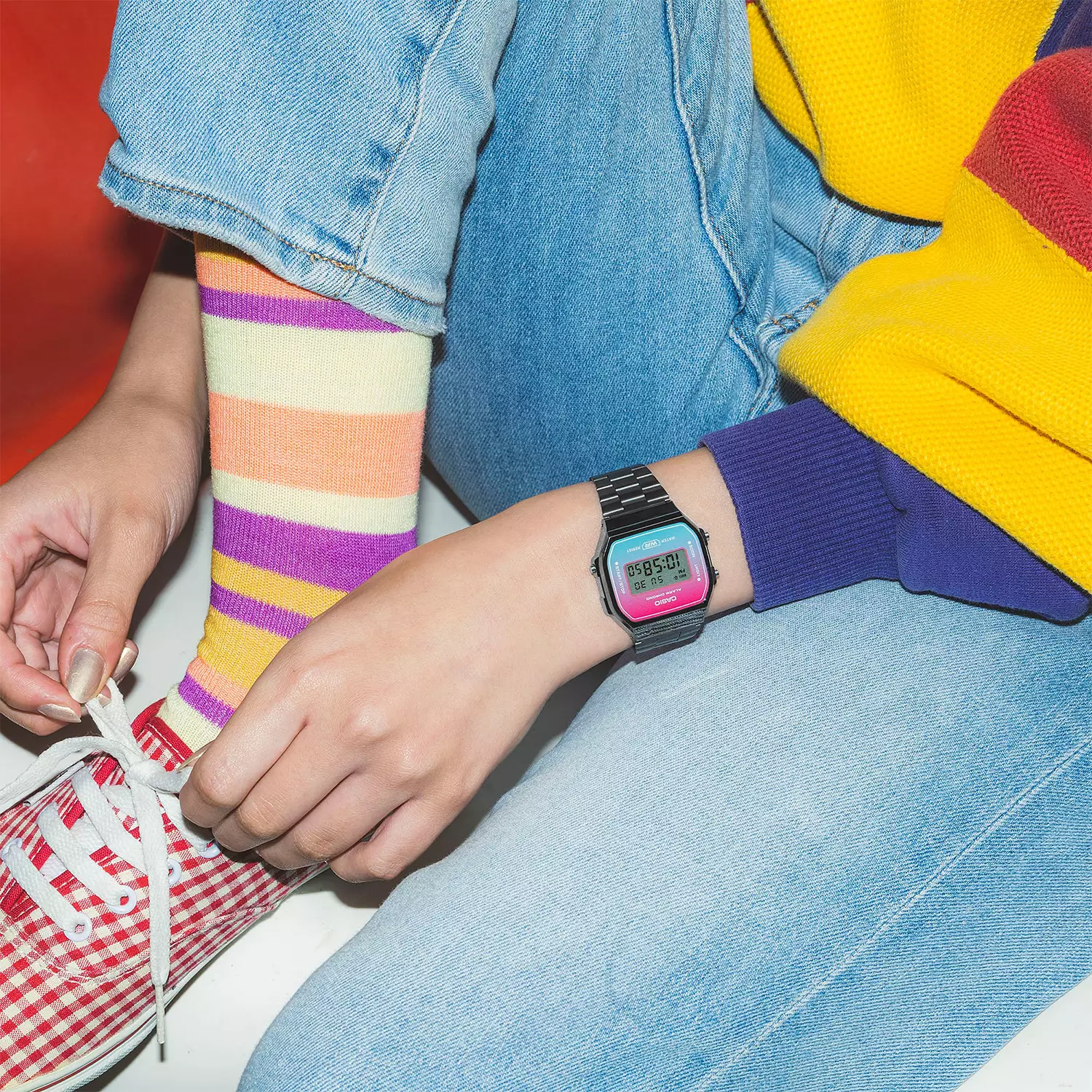 Casio Vintage - Jam Tangan Digital Wanita - Grey Stainless Steel - A168WERB-2A