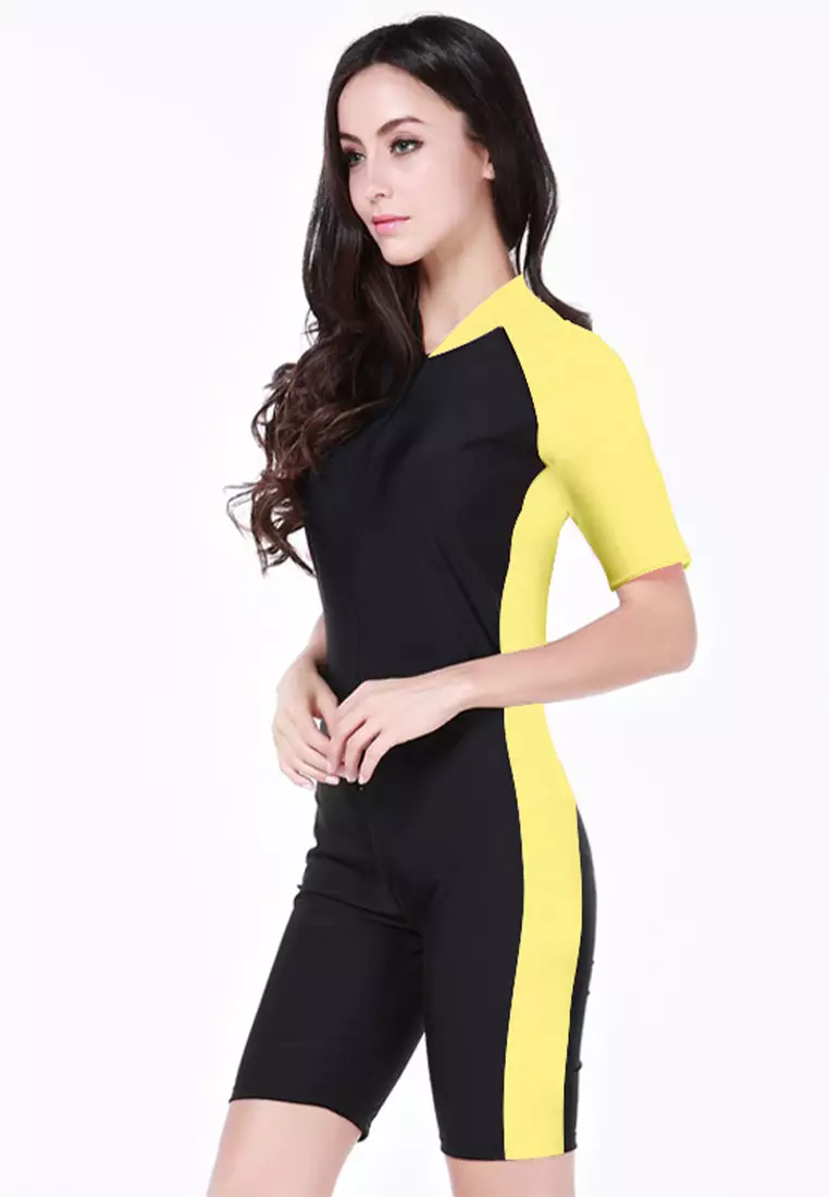 One piece rash guard with shorts cheap