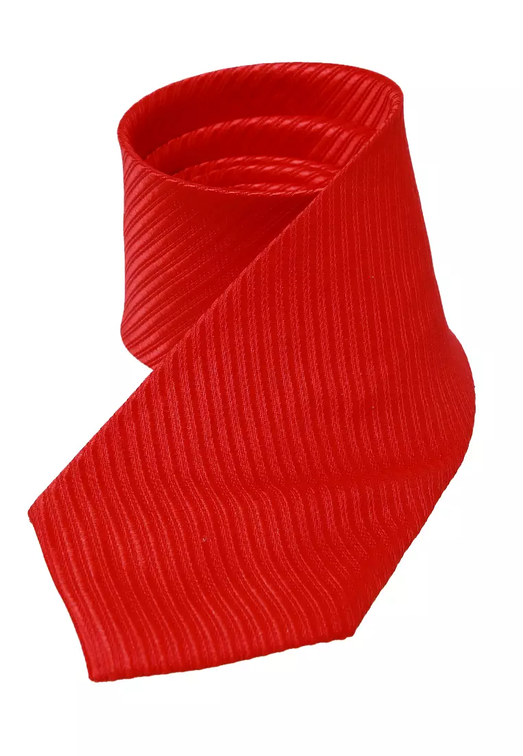 Ocean Dasi Pria Garis Man Neckwear Aksesoris Fashion Material Polyester ORIGINAL - Red