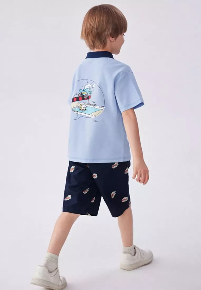 马拉丁男梭织中裤藏青色夏季裤