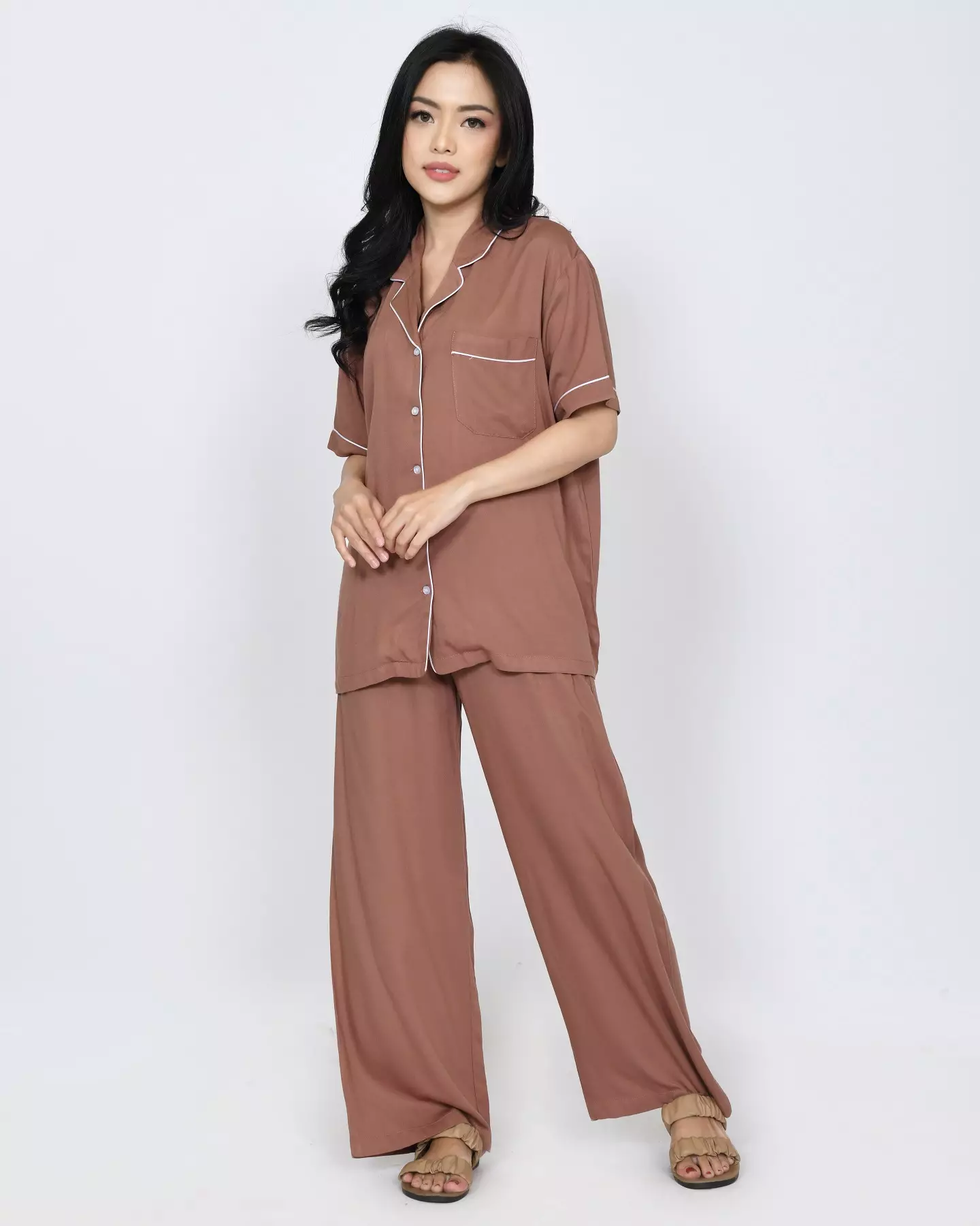 Baju Tidur Wanita RHENA PAJAMA SETS - FREE SLIP ON