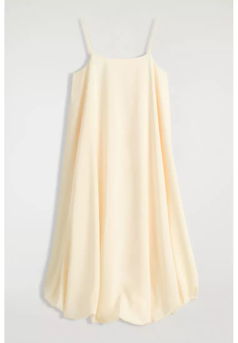 BUBBLE-HEM MIDI DRESS
