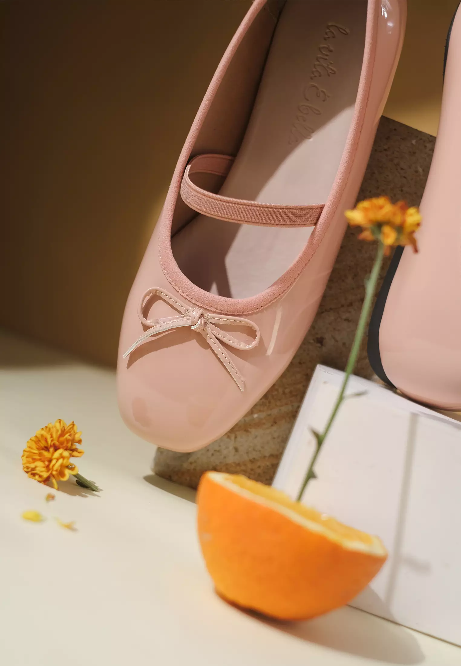 Poppy Ballerina Flat Shoes Square Toe with Bow