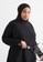 Mis Claire black Mis Claire Plus Size Cergas Active Hoodie Instant Hijab Top - Black 93C8FAA80504E5GS_1