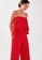 Love, Bonito red Asteri Asymmetrical Overlay Jumpsuit 51C12AAC38248AGS_2