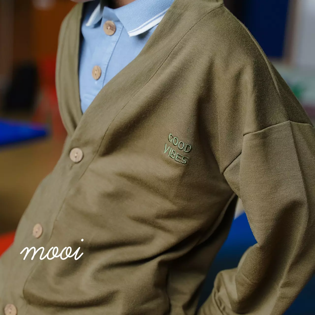 Mooi Cardigan Anak Nicki Cardigan - Army Green