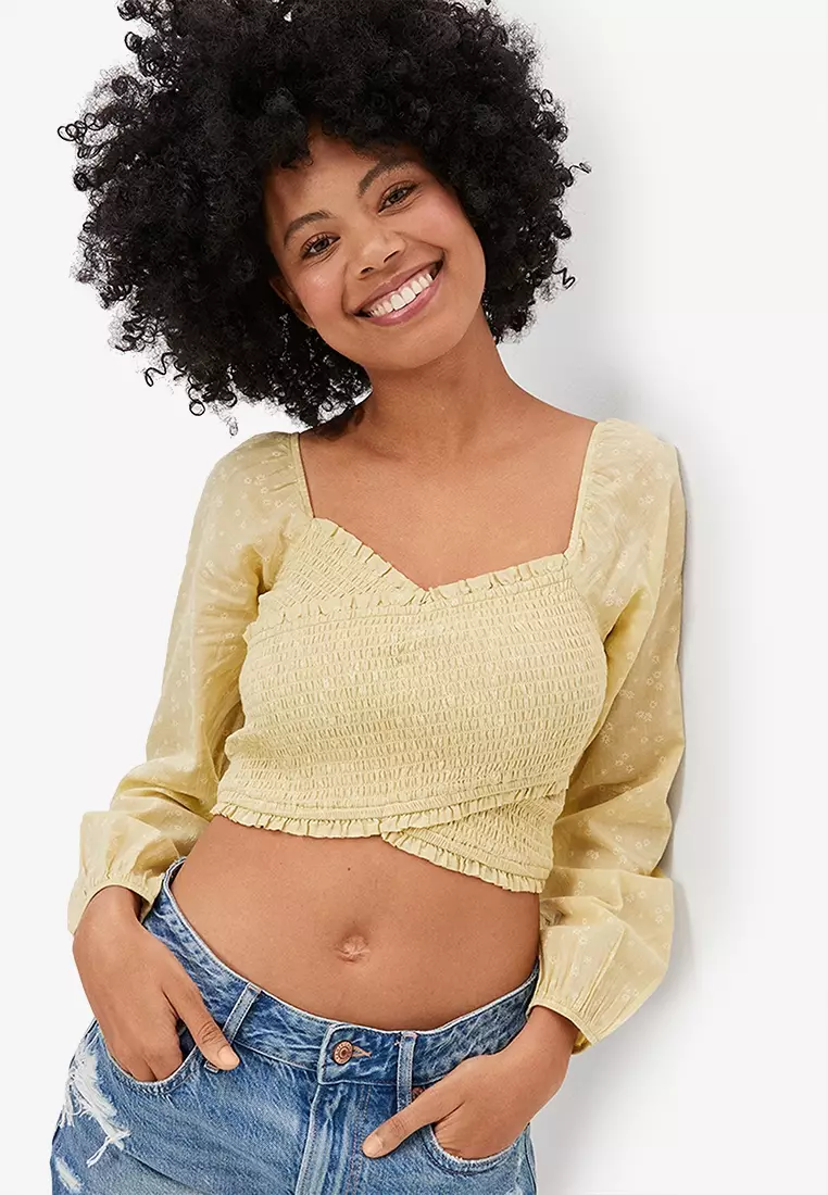 Smocked tops forever 21 sales