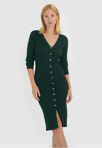 Button front knit dress Clearance