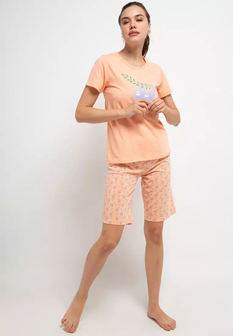 Pyjama Pijama Short Sleeve Long Pants Sleepwear