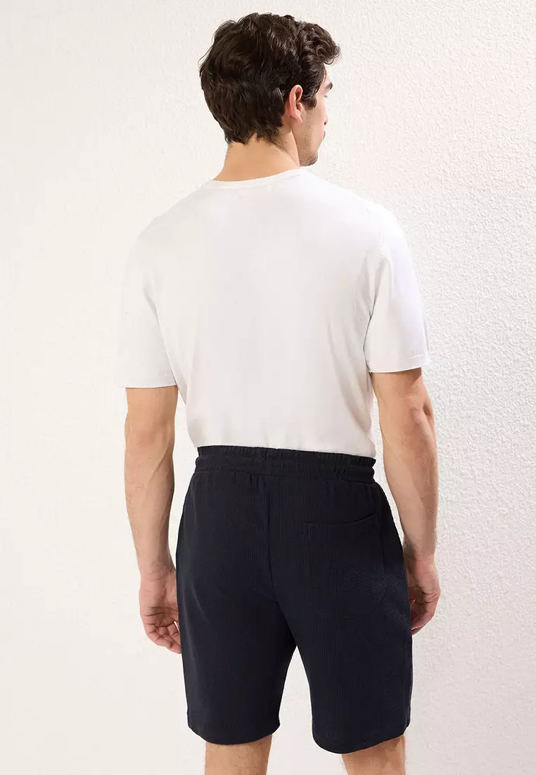 Black-Navy 2-Pack Regular/Normal Cut Textured Packaged Shorts & Bermuda TMNSS23SR00076