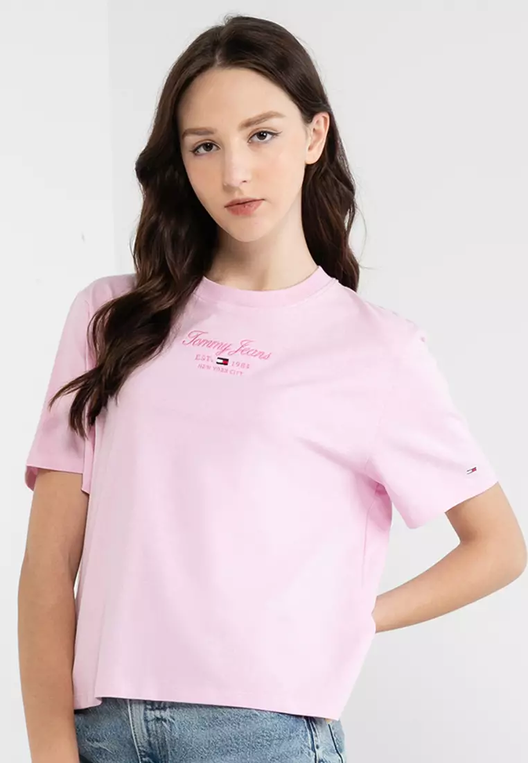 Tommy jeans deals pink t shirt