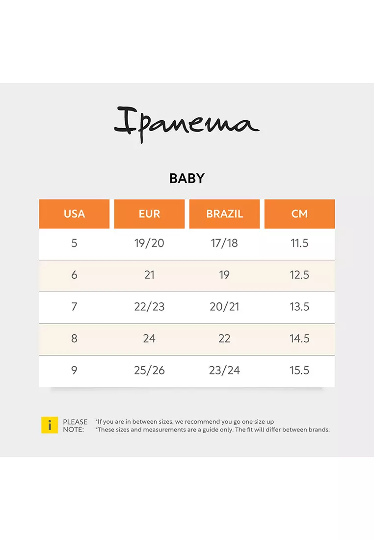 Ipanema baby size chart sale