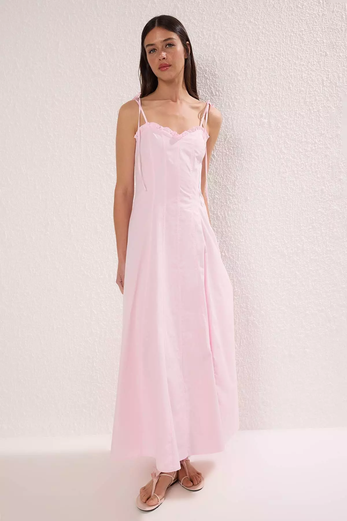 Pink Waist Opening Maxi Dress