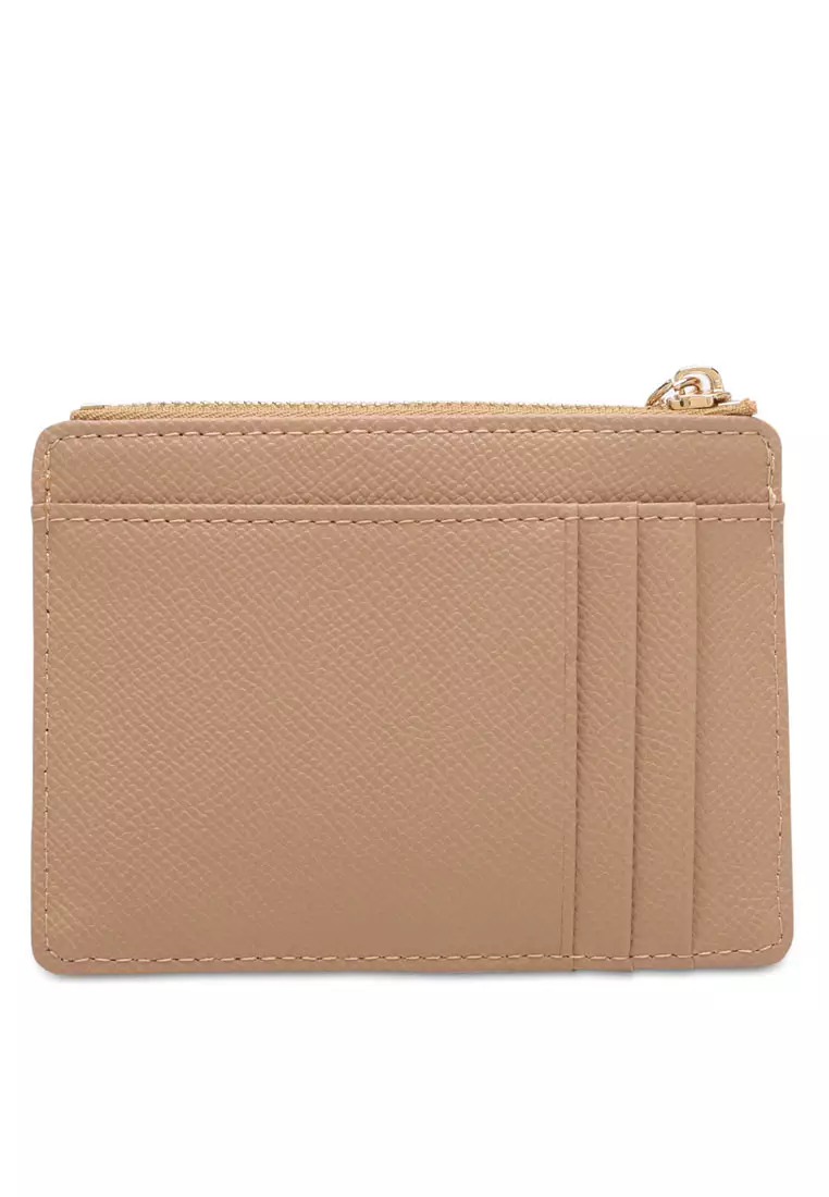 Women's Card Holder With Coin Compartment - Beige