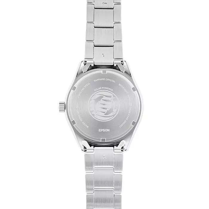 Orient RA-WJ0001E10B Silver Dasar Hijau Solar  Cowok
