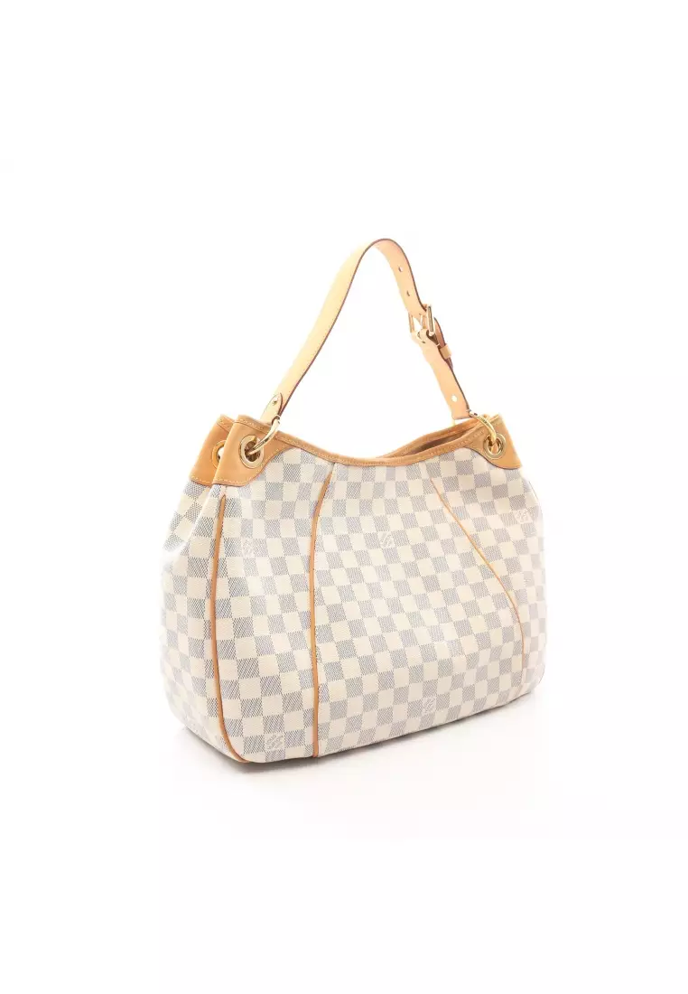 LOUIS VUITTON Galliera PM Damier Azur Shoulder Hobo Bag White